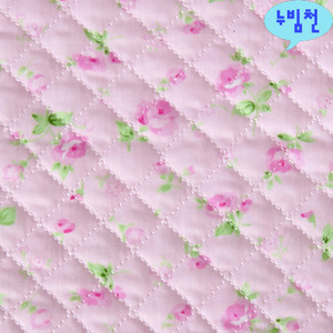 면혼방 누빔천 장미3(핑크)-2363